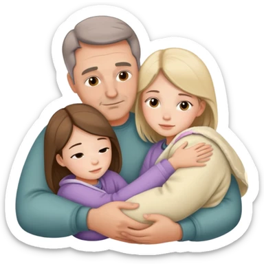 Dad and daughter snuggled up together  sticker