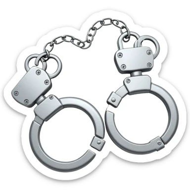 cracking handcuffs with little effects of cracks super minimalistic sticker