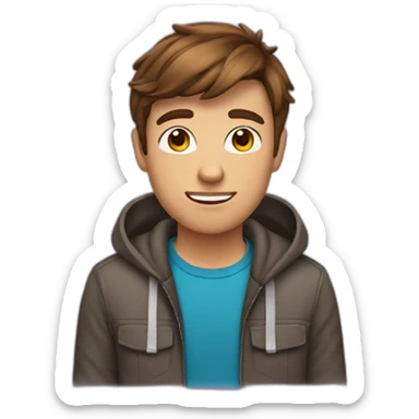 A teen man whit Brown hair sticker