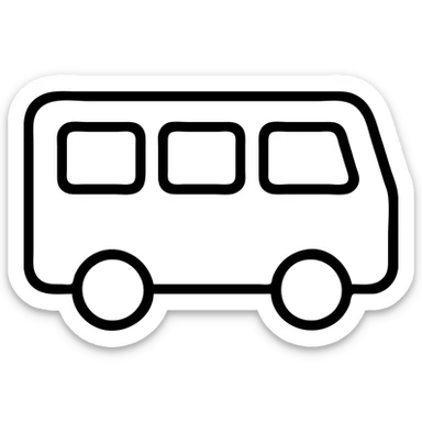 simple bus transportation vehicle with windows and wheels sticker