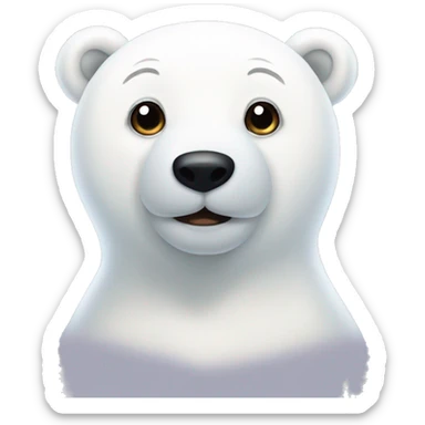 love cute polar bear with small ears sticker