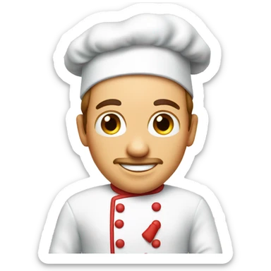 Chef baking heart shaped pizza sticker