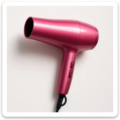 pink hair dryer sticker