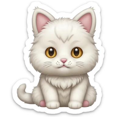 White teddy cat sticker