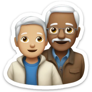 Grandfather  with a boy sticker