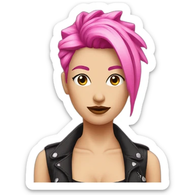 woman punk hair pink sticker