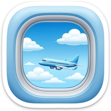 Light blue plane window, sky view sticker