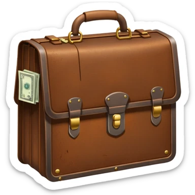 a prison grate with a briefcase with money behind it sticker