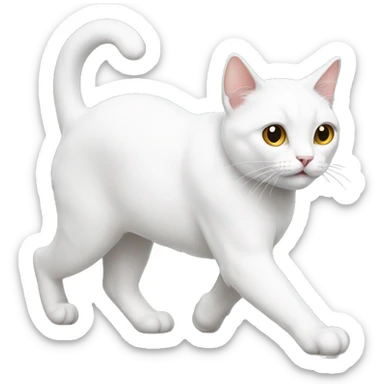 white cat walking  sticker