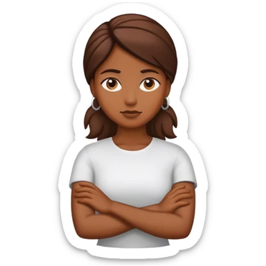 🙎🏽‍♀️with crossed arms sticker