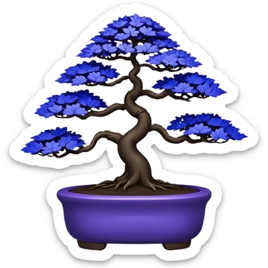  Earthenware shiny black-purple maple cobalt tiny bonsai  sticker