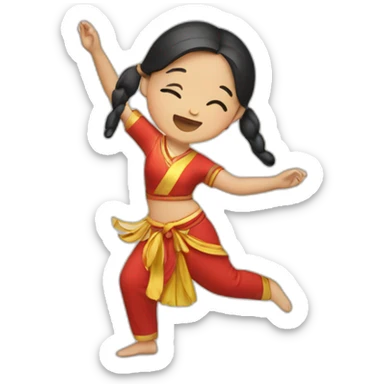 thai girl dancing flap sticker