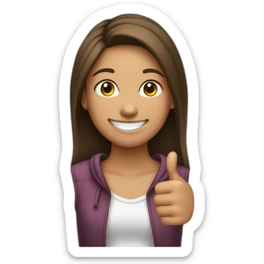 teenage girl smiling with thumbs up  sticker