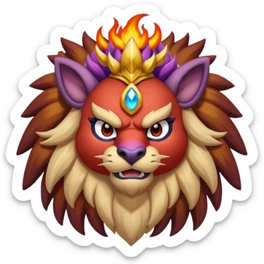 Big Brownish Divine Entei-Venonat-god sticker