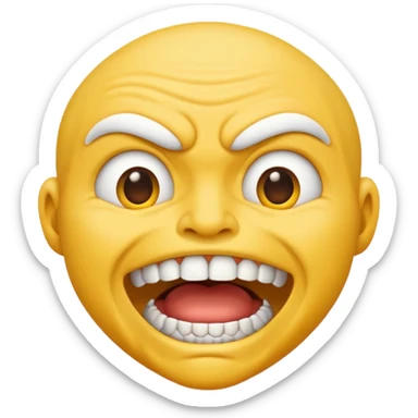 realistic grinding teeth emoji sticker