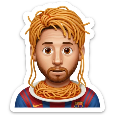 spaghetti in messi's face sticker
