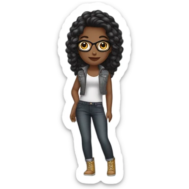 Ébano stylish girl sticker