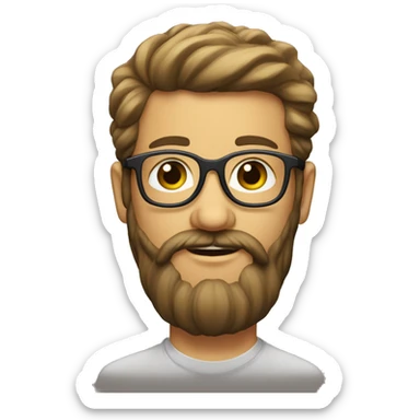 curé lunettes barbe jeune tête rasée sticker