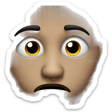 Eyebrow raised with questioning face, skeptical sticker