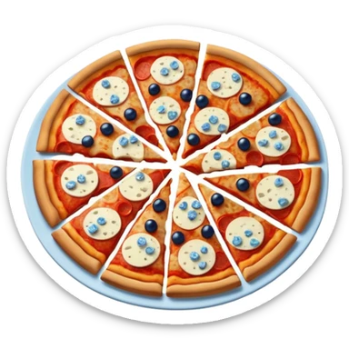 The pizzas have the colors of France on them sticker