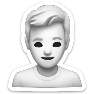 dj mixing white face sticker