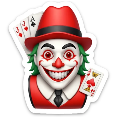 poker card with a funny jolly joker inside the card (machine os icon) sticker