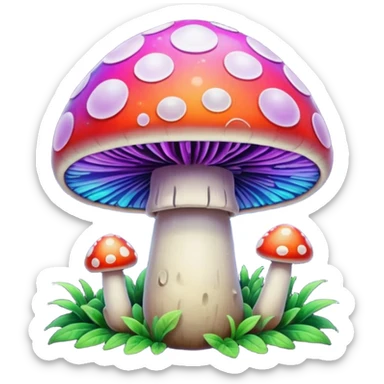 Trippy mushroom sticker