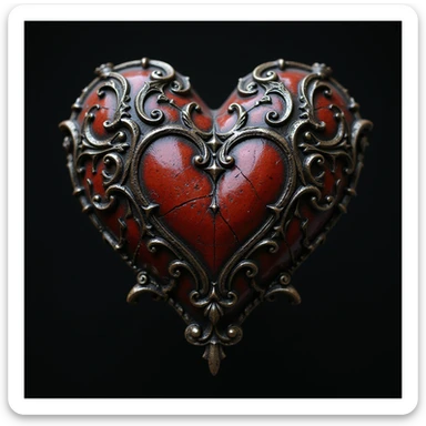 gothic heart, photorealistic, ornate, dark, elegant, high detail sticker