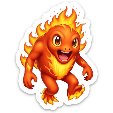 a fast lava creature running  sticker