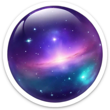 Sparkly Nebula galaxy crystal orb sticker