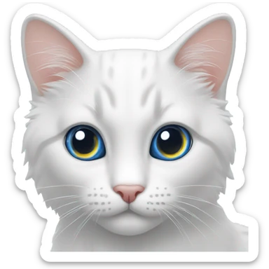 Dos Gatos blancos con ojos azules sticker
