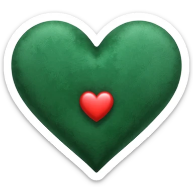 heart with a velvet green center sticker