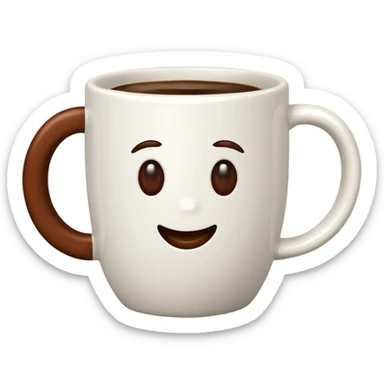 Coffee Mug with coffee bean synbol sticker