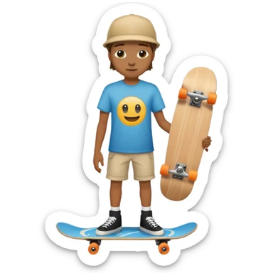 Skateboarder mugshot with skateboard sticker