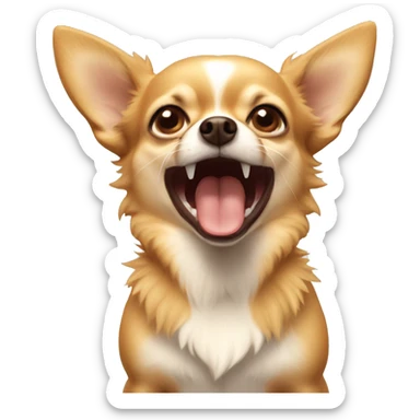 Fuzzy Goldbrown Chihuahua barking sticker