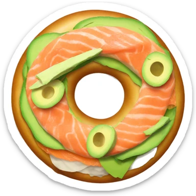 bagel with avocado and salmon sticker