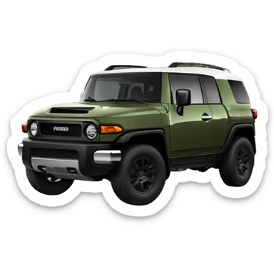 Army Green FJ Cruiser cruiser with black wheels sticker