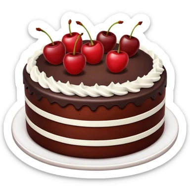chocolate cherry frosted cake  sticker