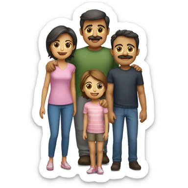 Familia de 4 personas y dos varones sticker