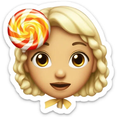 Lolipop with a girls face sticker