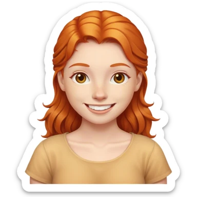 smiling ginger girl portrait sticker