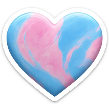 Heart with blue and pink marbled  sticker