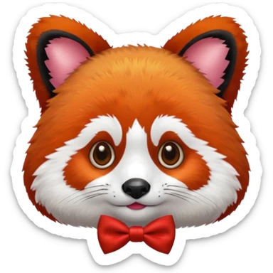 red panda with red bow tie sticker