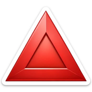 a red downward triangle sticker