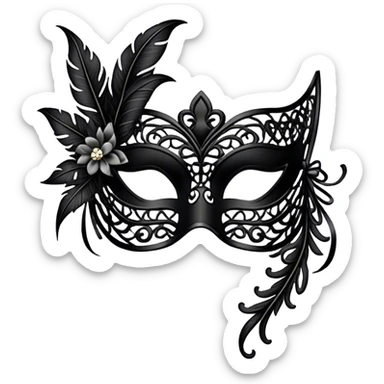 black lace masquerade mask sticker