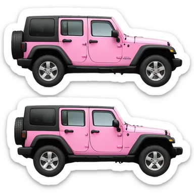 Side view of 1 Pink four door jeep sticker