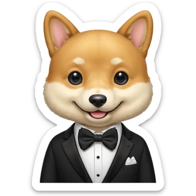 doge dog in a tuxedo sticker