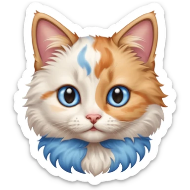 a cute blue eyed kitten sticker