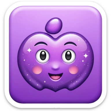 glitter purple lucky sticker