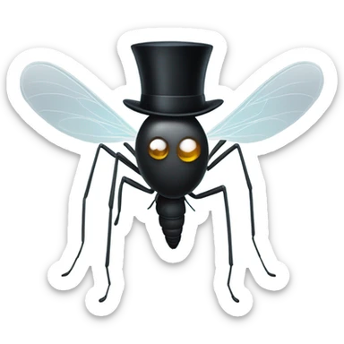 Mosquito with a top hat  sticker